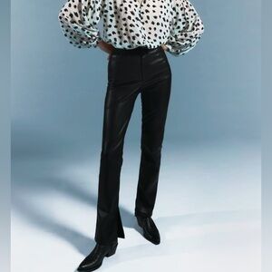 Zara Black Faux Leather Pants
